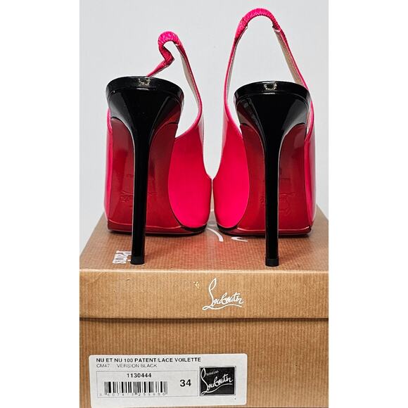 Christian Louboutin Flo slingback pump in hot pink patent leather - Picture 4 of 14